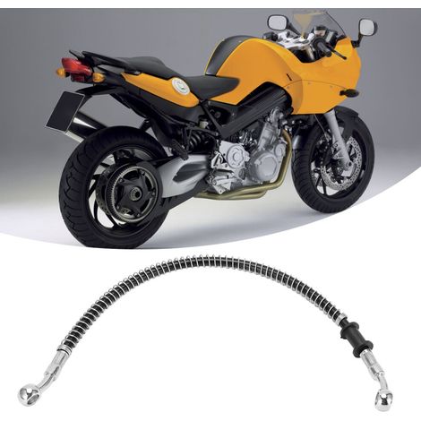 Manguera de aceite de PVC negro con aislamiento térmico de acero para embragues y frenos de motocicleta, 40 cm/15,7 pulgadas.