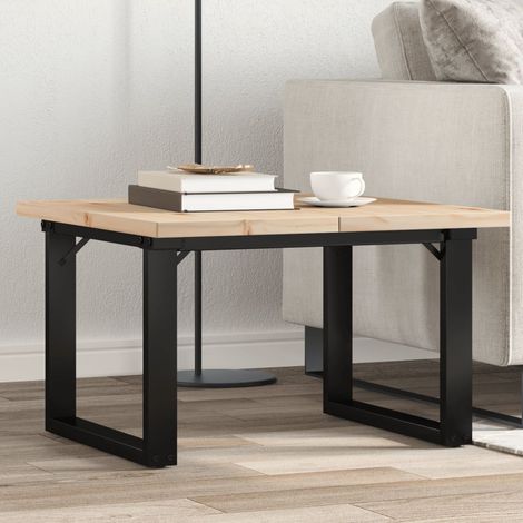 Couchtisch O-Gestell 70x70x40,5cm Massivholz Kiefer & Stahl