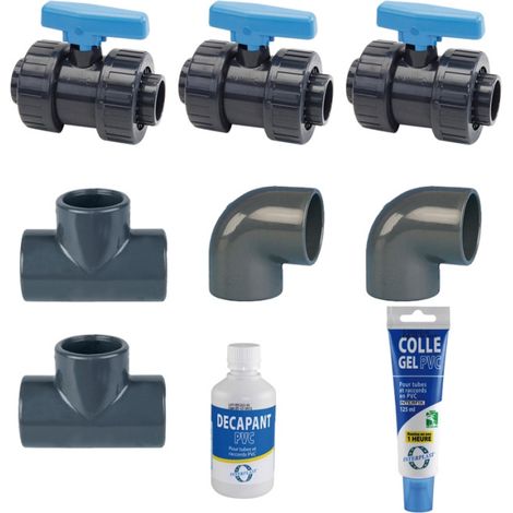 Poolstar – Kit By-Pass 50 mm – Raccordement pompe à chaleur – Installation facile sans outils – Compatible électrolyseurs et traitement