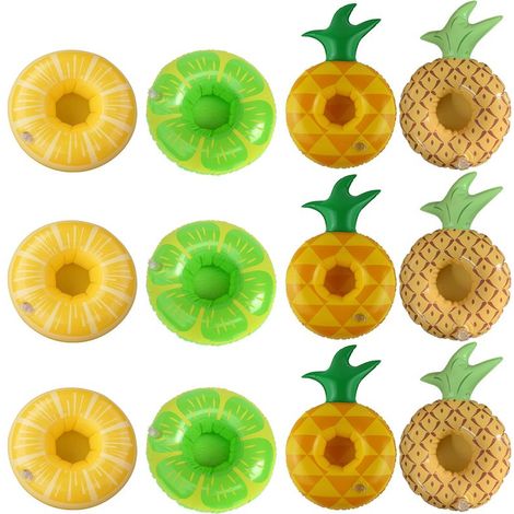 Aufblasbarer Getränkehalter – Fruchtform – PVC – Für Pool, Garten, Sommerparty – 12er-Pack (1/5)