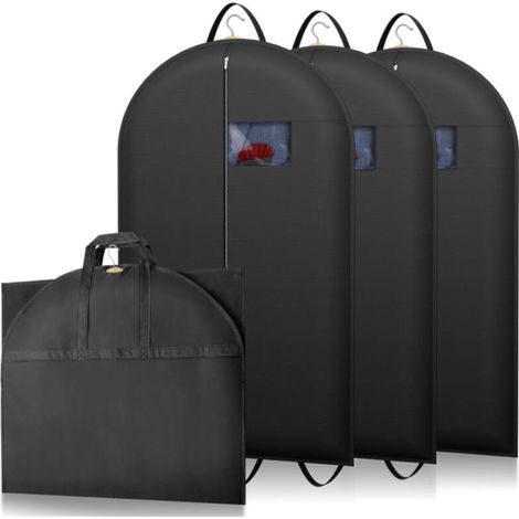 Housse de costume trois pièces pour homme, 100 x 60 cm, sac à vêtements suspendu imperméable, pliable, convient pour le rangement dans un placard et en voyage. (1/5)
