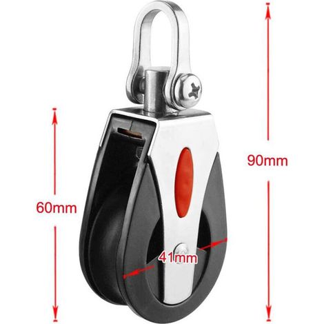 Poulie pivotante simple en acier inoxydable et plastique ABS / poulie à câble en nylon / poulie de levage, accessoires de quincaillerie marine, cadre en acier inoxydable, poulie de levage pivotante si