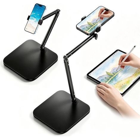 Verstellbare Handyhalterung mit beschwertem Fuß für Filmaufnahmen, Antenne aus Stahl für Büro, Zuhause und Live-Streaming (1/5)