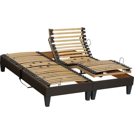 Lot de 2 sommiers de relaxation électrique VANESSA confort ajustable 2x90 x 200 cm