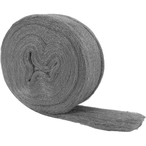 Steel Wool 0 Roll of Fine Iron Straw for Clogging Holes, Cracks and Air Grates, for Garage, Garden, Cleaning, Polishing and Finishing Wood, 20m (1/5)