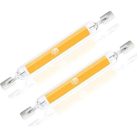 Lot de 2 tubes en verre LED R7S COB 118 mm 13 W R7S halogène équivalent à 130 W AC 220 V 240 V (blanc chaud, 13 W) [Classe énergétique A++] H423 (1/5)