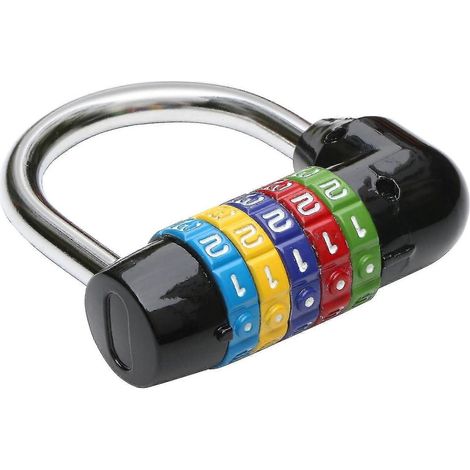 Cadenas à combinaison noir à 5 chiffres - Antivol de vélo - Cadenas pour armoire extérieure - Cadenas pour armoire de jardin - Cadenas pour boîte à outils (1/2)