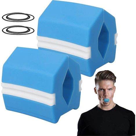 Machoire Exercice Balle, Machoire Mouvement, Machoire Entranement Cou Visage, Jaw Exerciser Chew Fitness Ball, Machoire Faciale Macher, Jaw Trainer, Double Menton Exerciseur (Bleu) (1/4)