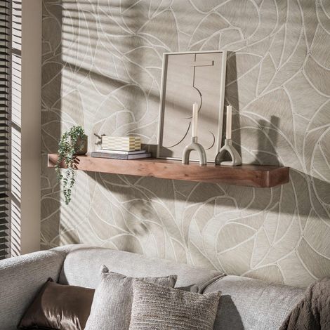 Etagère murale 150x25x8 cm en acacia brun foncé - KIRVE