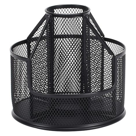Organiseur de bureau en maille métallique - Noir (1/4)