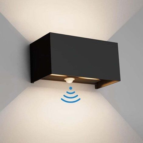 Lampe d'extérieur 24 W avec détecteur de mouvement,éclairage extérieur,faisceau lumineux réglable, applique murale extérieure avec détecteur de mouvement pour jardin, IP65, 4000 K, noir (1/4)