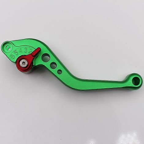Accessoires de modification pour motos, guidon de frein et d'embrayage, modification du klaxon, poignée en alliage d'aluminium usinée CNC, tige de traction, frein à main, culbuteur (court, vert-rouge) (1/5)