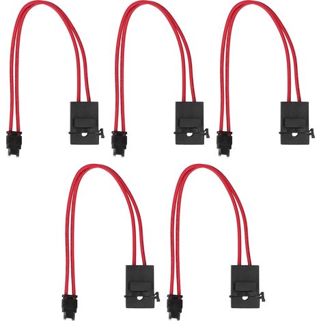 5-teiliges Kfz-Sicherungshalter-Verbinder-Set, Mini-Hochleistungs-Kabelverlängerung für Fahrzeuge, ATM 20A 16AWG mit 5 Sicherungen, ACD Flachwinkel 10,9 mm (1/5)