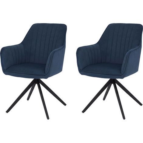 Lot de 2 chaises de salle à manger HWC-L79, chaises de cuisine, chaises à dossier et accoudoirs, piv (1/2)