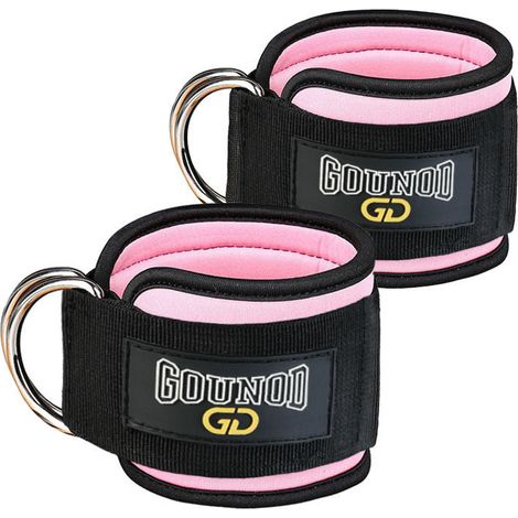 Bandas de tobillo GOUNOD Fitness, entrenador muscular de piernas, correas para glúteos y piernas, prensa de piernas, accesorios para bandas de resistencia, un par, rosa (1/3)