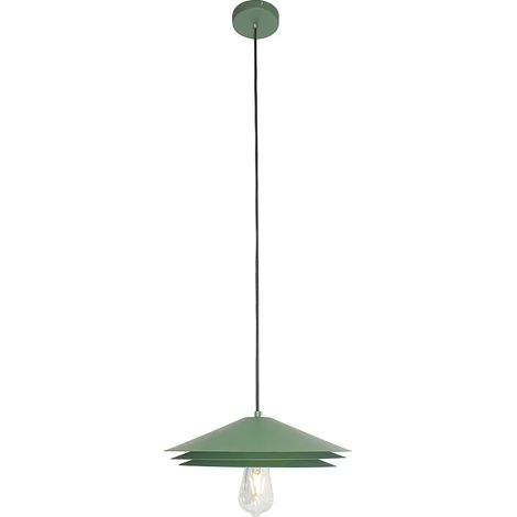 Lampadario D. 35 x H. 161 cm in Metallo Verde - KIRUNA (1/3)