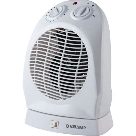 TERMOVENTILATORE FISSO 2KW 2 VELOCITÀ BASE OSCILLANTE BIANCO (1/5)