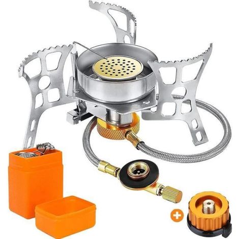 Réchaud de Camping - 3900W - Portable et Pliable - Alliage Aluminium et Acier Inoxydable (1/3)