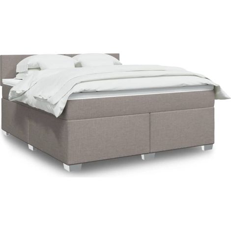 Boxspringbett mit Matratze Taupe 180x200 cm Stoff (1/5)