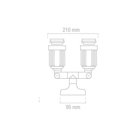 Proyector base jardín IP44 matel doble 2xE27 (1/2)