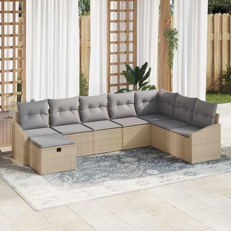 Conjunto de sofá de jardín 8 uds. ratán sintético vidaXL (1/5)