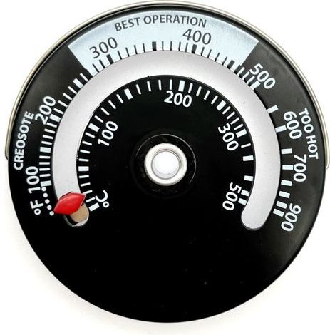 Jauge de Température Magnétique pour Poêle à Bois et Multi-Combustibles - Thermomètre de Conduit et Cheminée en Métal (1/5)
