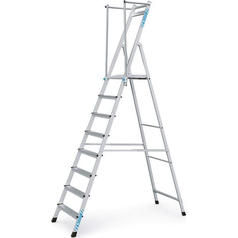 Zarges Plattformleiter ZAP Neo S mit klappbarem Handlauf 8 Stufen (1/5)