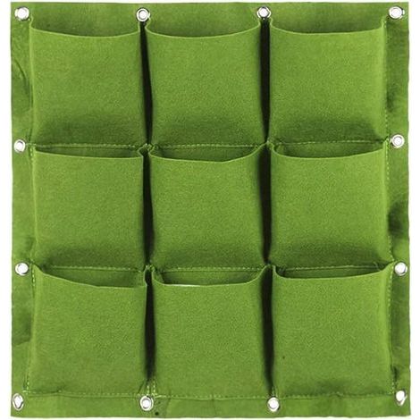 Wandmontierte Hänge-Pflanzsäcke, vertikale Pflanzsäcke mit 9 Fächern für Gartenpflanzen (1/5)