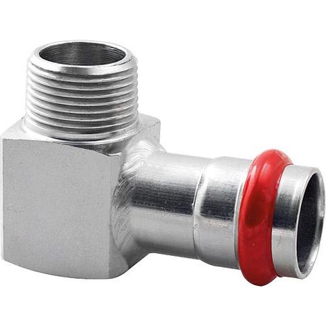 Acier C contour V raccord A sertir Coude de reduction avec sortie Male 15 mm X DN 15 (1/2")