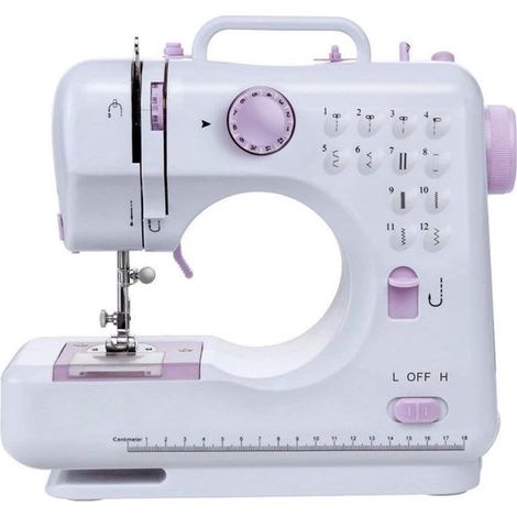 Multifunktions Nähmaschine mit 12 Stichen, Haushaltsnähmaschine, elektrische Nähmaschine, tragbare Nähmaschine, Doppelfaden, zwei Geschwindigkeit