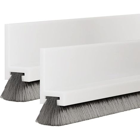 100×5,5 cm Joint de Porte Brosse, Joint de Porte Protection Contre vent et Poussière, Brosse Isolation Porte, Brosse Joint de Bas de Porte Anti-Insectes Insonorisant Blanc (1/5)