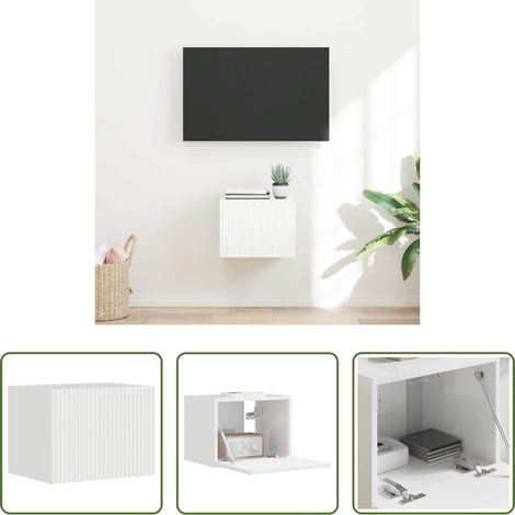 Holzwerkstoff - TV-Wandschrank Glänzend Weiß 60 x 31 x 29,5 cm Holzwerkstoff (1/5)