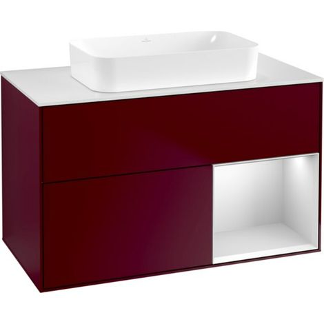 V&B Waschtischunterschrank Wandbeleuchtung Finion 100x60,3 cm, Reg re wh. m Lac, Peo Matt (1/2)