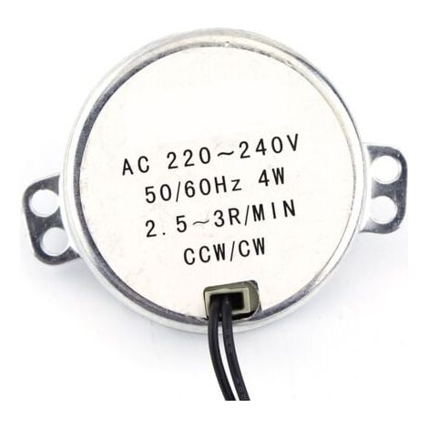 1pc Synchronized Motor 220-240V AC Microwave Motor Synchronous Geared Motor 4W CW/CCW (2.5-3RPM) (1/2)