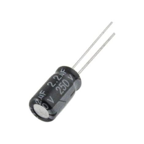 Condensatore elettrolitico 2,2uf 250v 105° 6x11mm 2,2mf250v105