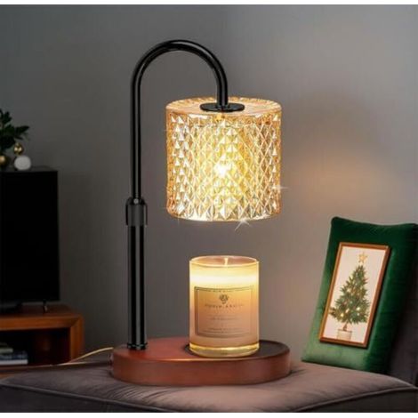 Lampe chauffe-bougie, Lampe chauffe-bougie avec minuterie et variateur, Lampes à bougies électriques, Lampe à bougie vintage en verre pour bougies parfumées, Maison, Chambre, Décoration