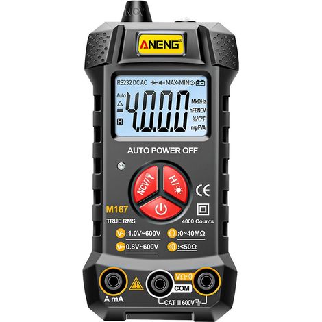ANENG M167 Intelligentes Digitalmultimeter 4000 Counts Voltmeter Amperemeter Spannungsprüfer mit automatischer Erkennung