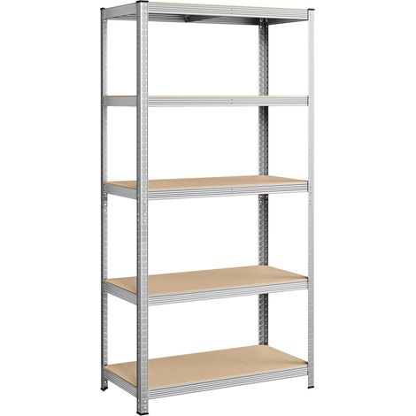 Scaffalatura metallica per carichi pesanti 200 x 100 x 50 cm 5 livelli carico totale 875 kg (175 kg/livello) ripiano portaoggetti ripiani regolabili per garage cantina nero 120005590