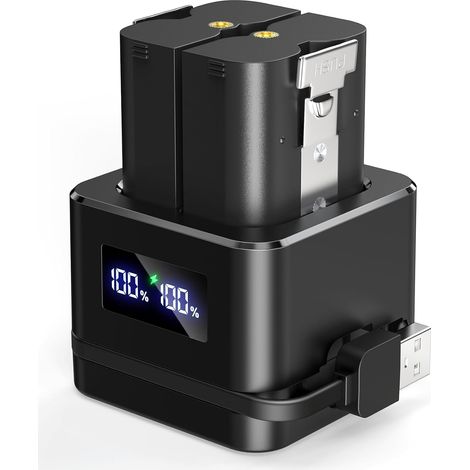 3.65V 6040mAh 2 Batteries et Station de Charge numérique pour batterie Compatible avec Video Doorbell 2/3/3+/4, Stick Up Cam(2/3Gen), Spotlight Cam Battery, Spotlight Plus/Pro Cam Battery (1/5)