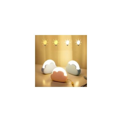Veilleuse nuage pour chambre à coucher, jolie lampe de chevet pour enfant, portable rechargeable par USB, batterie LED pour enfant, décoration de chambre, cadeau d'anniversaire Kawaii (rose) (1/5)