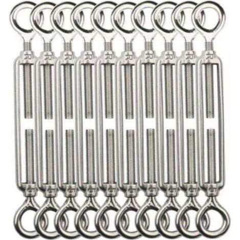 Tendeur de câble M5, Tendeur de câble en acier inoxydable 304 pour corde à linge, cintre, câble de corps -10 pcs. (1/5)