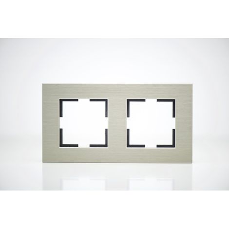 Plaque de finition métal bronze 2 postes 84x159x10mm (1/2)