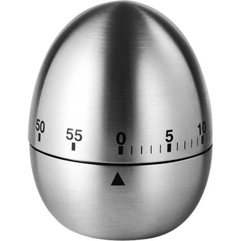 Minuteur mécanique en acier inoxydable en forme d'œuf pour la cuisine (1/5)