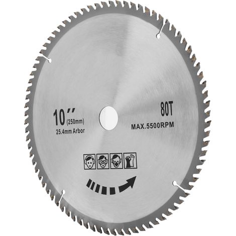 Lame de scie à bois rénovation, 254mm, 10 pouces 80 dents, qualité supérieure pour coupes précises. (1/5)