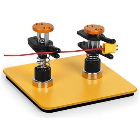 ClampRex Third Hand für Bastler – Kompaktes Lötwerkzeug der dritten Hand mit Doppelklemmen, 10 x 10 x 0,5 cm, magnetischer Sockel, keine Rückkopplung oder Spuren auf Schaltkreisen, Kabeln oder Bauteil (1/5)
