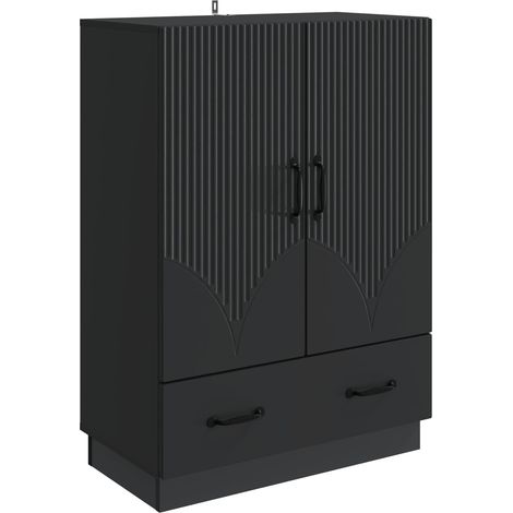 Sideboard Schwarz 66 x 34,5 x 92 cm Holzwerkstoff vidaXL