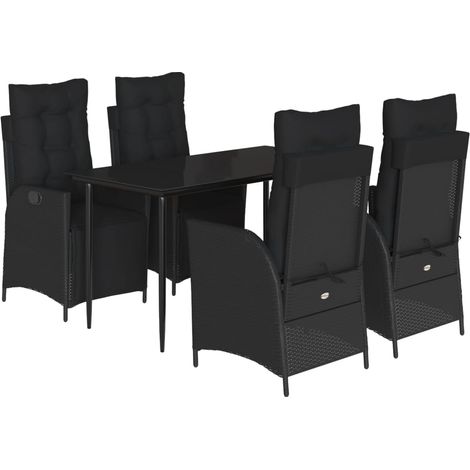 Maison Exclusive - Set de muebles jardín 5 pzas con cojines ratán (1/5)