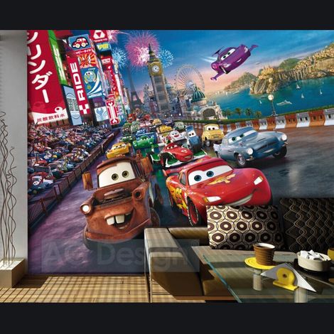 Papier peint XXL intisse Cars Disney h 270 cm L 360 cm (1/4)