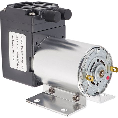 12 V DC, 5 l/min, 120 kPa Mini-Vakuumpumpe mit Vakuumsaugfunktion und Montagehalterung (1/5)