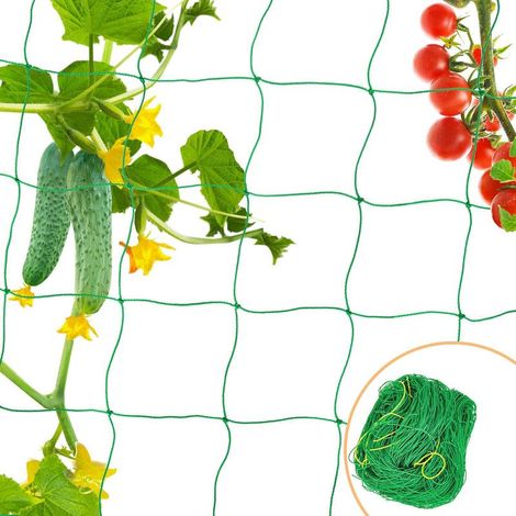 Filet pour plantes grimpantes 1,8 × 2,7 m – filet de support en nylon – pour tomates, concombres, haricots et légumes grimpants (1/5)